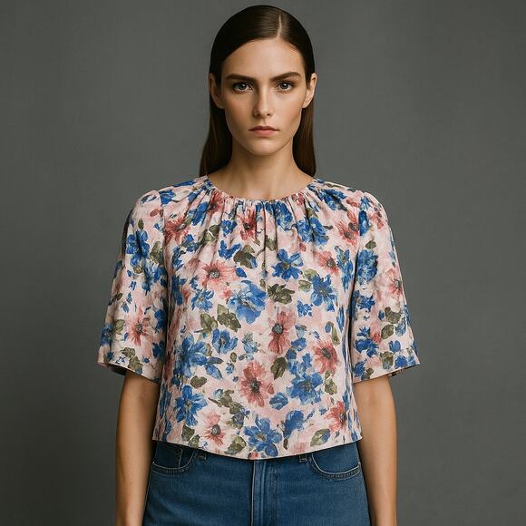 MISA Los Angeles Size XS Tie Dye Floral Blouse Multi color - Picture 1 of 8